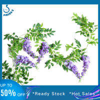 ดอกไม้ดอกวิสทีเรียปลอมพวงมาลัยปลอมดอกไม้ Wisteria มาลัย190ซม. สำหรับตกแต่งห้องนอนผนังงานแต่งงานในร่มกลางแจ้ง