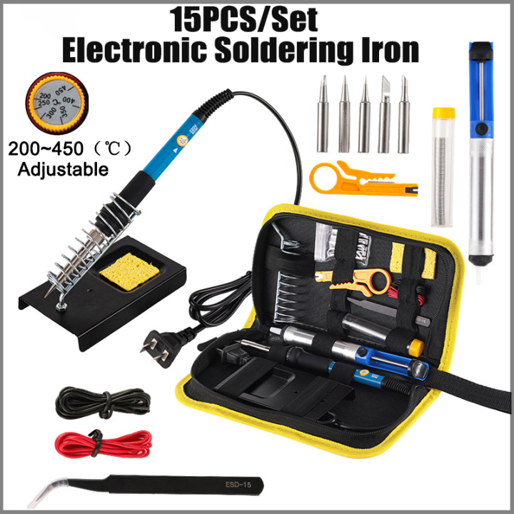 15IN1 220V 60W Portable Digital Soldering Iron Set Electric Soldering Iron Kit 200450°C