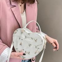 Feng Qi shop Womens Fashion Cute Heart-shaped Wild Shoulder Bag Embroidered Messenger Bag Small Handbag