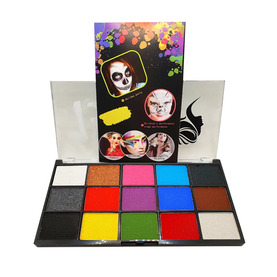 Non-toxic Kids Bright Color Halloween Makeup Kit Face Paint Party Palette  Set