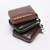 2023 New Mens Wallet Horizontal RFID Anti-theft Brush Wallet Multi-card Dollar Short Money Clip Fashion Leather Zipper Purse