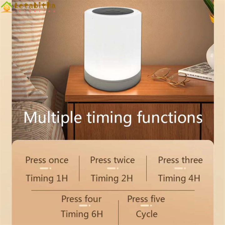 โคมไฟอเนกประสงค์-led-ข้างเตียงเซ็นเซอร์สัมผัสสำหรับสถานรับเลี้ยงเด็กไฟชาร์จusb-การดูแลดวงตาที่อบอุ่นไฟกลางคืนอ่อนนุ่มสามารถหรี่แสงได้