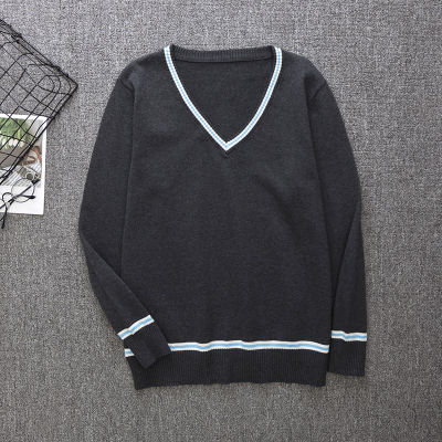 School Uniform Sweater Coat For Boys Anime Cosplay Costumes Men And Women Gray V - neck Cardigan Outerwear Sweater Knitting Coat