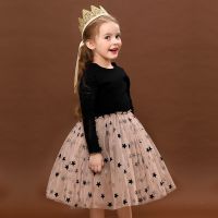 ◆ Winter Costume for Kids Clothes Girls Long Sleeve Round Neck Star Polka Dots Dresses Children Cosplay Princess New Year Vestidos