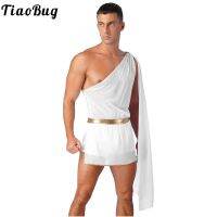 Mens Mr Toga Jumpsuit Halloween Cosplay One Shoulder Shorts with Slit Skirt Bodysuit Nightclub Carnivals Dress Up Costumes