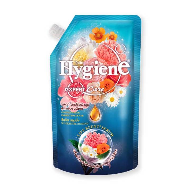 Hygiene Expert Care Life Scent Concentrate Softener Sun Kiss Blooming Aqua 540/580 ml.ไฮยีน เอ็กซ์เพิร์ทแคร์ ไลฟ์ เซ้นท์ น้ำยาปรับผ้านุ่ม กลิ่นซันคิส บลูมมิ่ง อควา 540/580 มล.