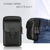 Zipper Men Waist Bags Small Card Holder 6 inch Phone Packs Belt Fanny Purse