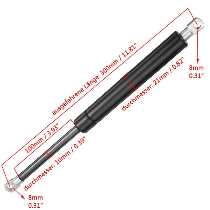 Universal 300mm 350N Car Gas Strut Bars Gas Spring Hood Support Rod ...