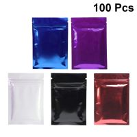 【jw】✾✶❀  100Pcs Color Zip Lock Aluminum Foil Food Snack Pouches Mylar Flat Cookies Resealable