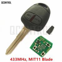 【✱2023 HOT✱】 qiukekang81481 Qcontrol เหมาะกับ Mitsubishi Kunci Remote Mobil Outlander Pajero Montero Triton Asx Lancer Mit11ใบมีด433Mhz