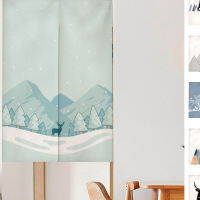 2023 New Simple Modern Door Curtain Thicken Doorway Curtain Household Decoration Ins Cotton Cut-off Curtain Velcro