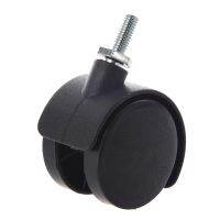 WSFS Hot 6mm Threaded Stem 40mm Dual Wheel Rotatable Caster Black Chair Wheel Furniture Caster Screw/Plate Swivel Castor Wheels