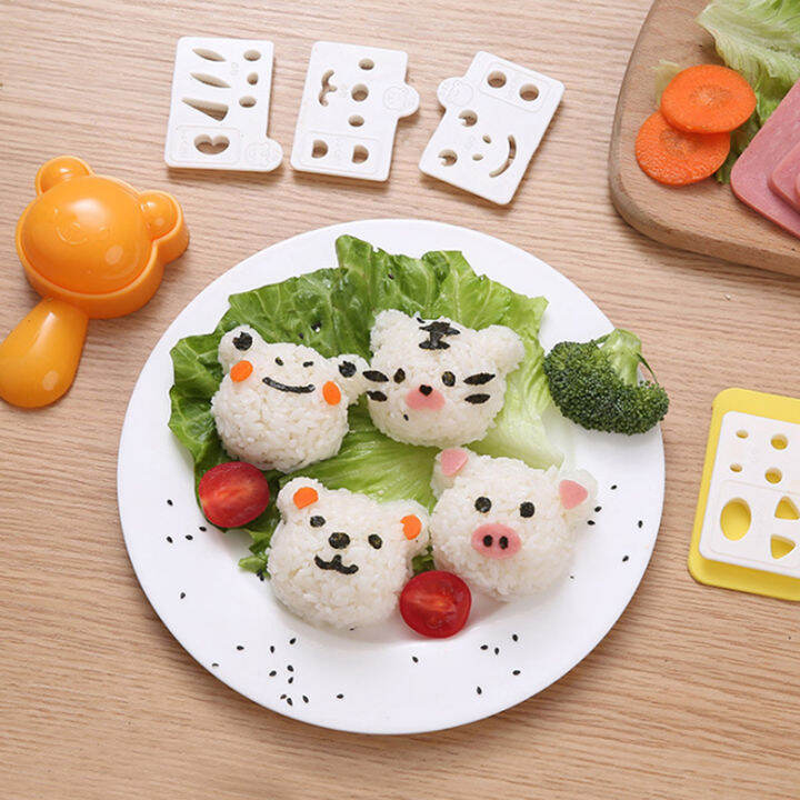 ruyifang-1ชุด-diy-ข้าวลูกแม่พิมพ์ชุดน่ารักหมีข้าวลูกแม่พิมพ์-bento-ซูชิเครื่องมือ-diy-น่ารักข้าวลูก-bento-maker-sandwich-diy-เครื่องมือครัว-gadgets