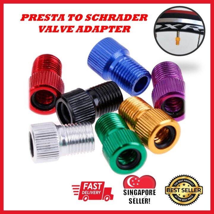 Ready Stocks In Sg Presta To Schrader Valve Adapter Pump Connector Car Bike Bicycle Adaptor 4060