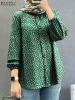 ZANZEA Women Bohemian Long Sleeve Shirt Casual Muslim Tops Vintage Floral Printed Blouse Islamic Clothing Turkey Abaya Blusas