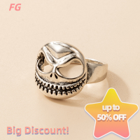 ?【Lowest price】FG แหวนฮาโลวีนสำหรับผู้ชายผู้หญิงแหวนพังค์หัวกะโหลกเครื่องประดับฮิปฮอปบุคลิกภาพ