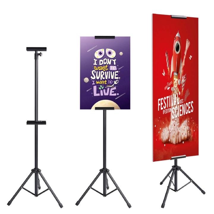 Heavy-duty tripod banner stand, adjustable poster stand, retractable ...