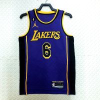 เสื้อผ้าบอลที่นิยมมากที่สุด เสื้อกีฬาแขนสั้น ลายทีมบาสเก็ตบอล LeBron James jersey 6 2023NBA Kobe regatta Los Angeles Lakers 2023