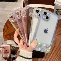 Luxury Glitter Diamond Crystal Holder Stand Bracket Transparent Soft Case For iPhone 14 13 12 Pro Max 11 X XS XR 7 8 Plus Cover