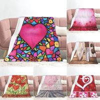 New Style Love Flannel Throw Blanket Heart Shaped Romantic Theme Blanket Warm Soft Lightweight King Queen Size for Couch Sofa Bed Blanket