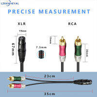 Lzkewieyal【ของแท้100% 】สายตัวแยกโลหะ XLR ตัวเมียเป็นคู่ RCA ตัวผู้ไม่มีเสียงรบกวนตัวเชื่อมอุปกรณ์เสียง0.3เมตร【cod】