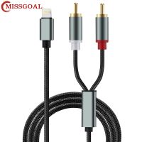 Missgoal 8Pin Ke Kabel Audio RCA Telepon Seluler Tipe C Ke Speaker Audio Adaptor Audio Headphone Aux 3.5Mm Jalur Audio Jack