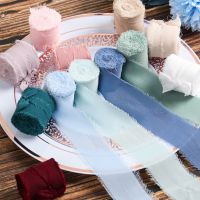 【hot】！ 4CMx5M Frayed Edged Silk Wedding Invitation Wrapping Bouquets Birthday Decorations Gifts