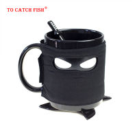 Creative Japanese samurai Mug,Black Mask Ceramic Cup With Spoon Sword Coffee Milk Tea Mugs Milk Coffee Tea Cup Mugs