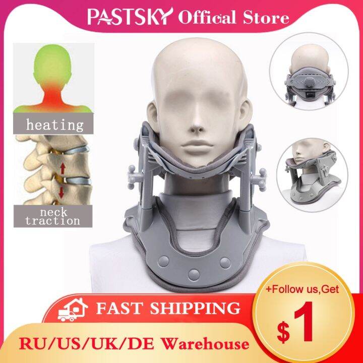 Heating Neck Retractor Cervical Stretcher Adjust Brace Traction Spine