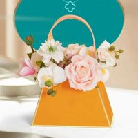 Romantic Wedding Decoration Flower Box Children Birthday Party Wrapping Paper Bag Colorful Simple Candy Cake Gift Box Gift Wrapping  Bags
