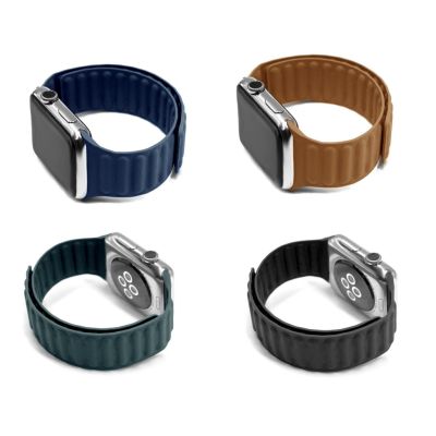 สายนาฬิกา Strap Series 7 6 5 4 3, สาย SE size 41mm 45mm 38mm 40mm 42mm 44mm Leather Loop Watchband Bands Belt Magnetic Watch band celet loop สาย applewatch 7
