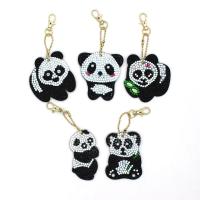 Shirliben 5D Full Diamond Mosaic Panda Keychain With Diamonds Embroidery Kits 5pcs For Bag Decor Cross Stitch YSK59