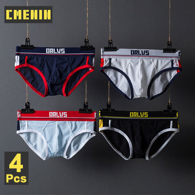 4Pcs Breathable Men Underwear Briefs Mesh Mens Underpants OR192