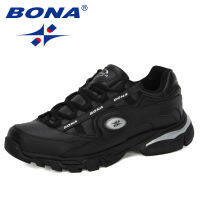 BONA New Popular Action Leather Running Shoes MenTrainers Sport Shoes Man Zapatillas Hombre Outdoor Sneakers Male Footwear