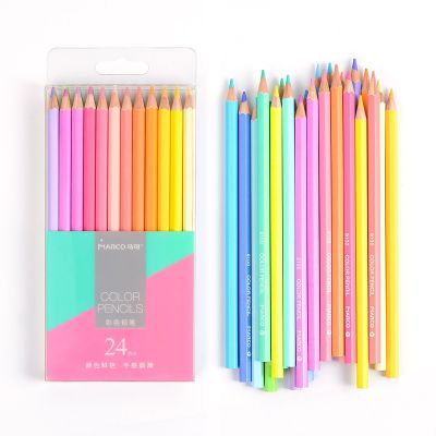 12/24 Color Macaron Oily Colored Pencil Small Fresh Student Sketch Comic Coloring Pen School Art Supplies Stationery