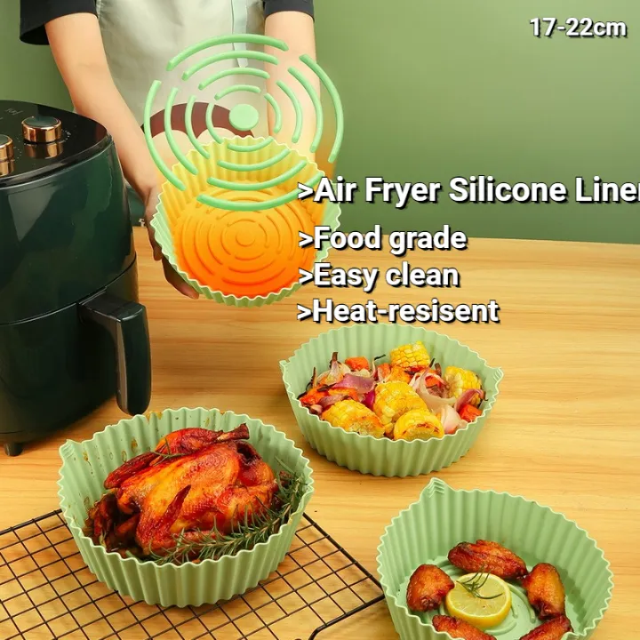 Air Fryer กระทะย่างซิลิโคน Reusable Air Fryer ซิลิโคน Liners NonStick