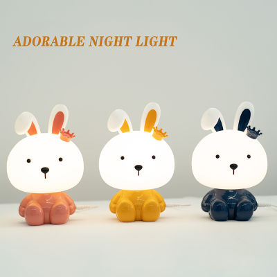 USBCartoon สัตว์ไฟกลางคืนสำหรับเด็กเด็กโคมไฟกลางคืนน่ารักหมี RaabitTable โคมไฟเด็กของขวัญวันเกิดห้องนอนไฟข้างเตียง