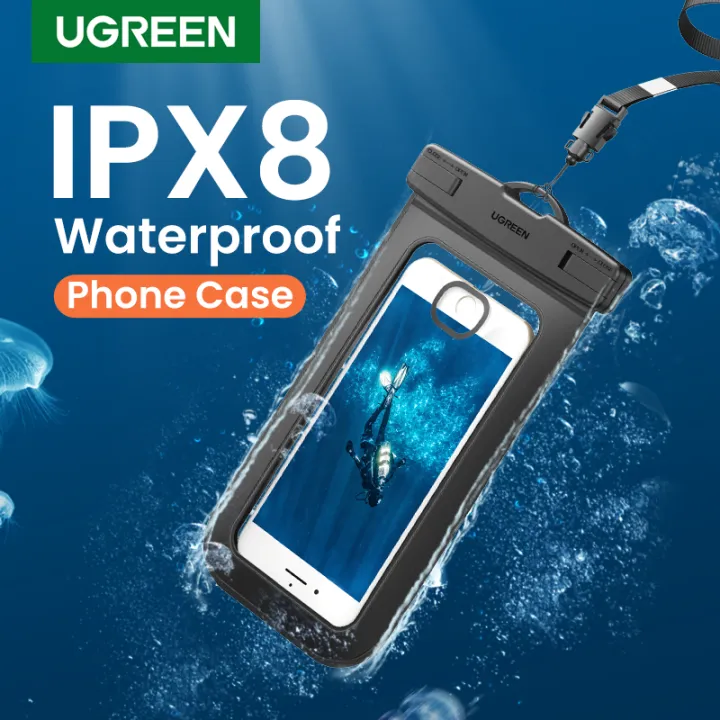 UGREEN ซองกันน้ำ พร้อมสายคล้องคอ for Realme,Vivo, Oppo, iPhone XR, XS MAX, SAMSUNG S10+, Huawei P30 Dry Bag Waterproof Phone Bag Case Waterproof Case Bag Mobile Phone Pouch 6.5 inch for iPhone X, Xiaomi mi 9