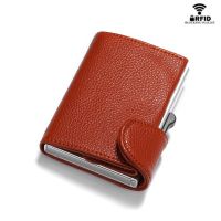 Bycobecy Metal Wallet RFID Credit Card Holder Men Business ID Card Case Automatic RFID Card Wallet Aluminium Bank Card Wallets Card Holders