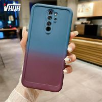 VRQR เคสซิลิโคนโทรศัพท์สีไล่ระดับสีสำหรับ Xiaomi Redmi Note 8 Pro เคสเคลือบด้านแบบเรียบง่าย