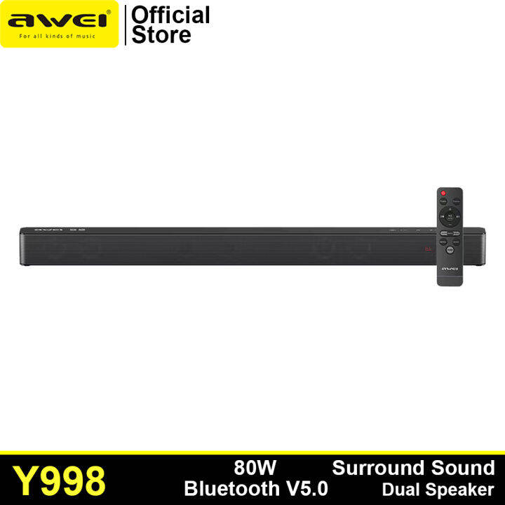 Awei Y998 Soundbar Bluetooth Dual Speaker High Power 80W Long Sound Bar