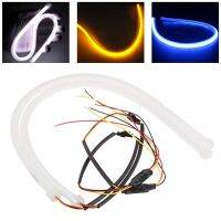 ◙◘ 2PCS Car LED Guide Strip Ultra-thin Daytime Running Two-color Flow Belt Turn Tear Eye Light Headlights DRL Head Lamp Universal