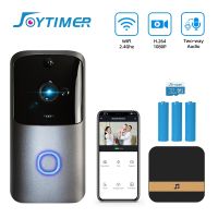 Joytimer กริ่งหน้าประตูโทรศัพท์ไร้สายกล้องระฆังประตูความปลอดภัยอินเตอร์คอม1080P ไนท์วิชั่นอินฟราเรด HD อพาร์ทเมนต์