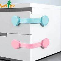 5pcs Baby Safety Protection Lock Drawer Child Anti-opening Cabinet Door Refrigerator Lock Home Adhesive Knob Anti-pinch Buckle