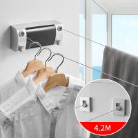 Laundry Dryer Double Rope Retractable Clothesline Indoor Outdoor Drying Rack escopic Stainless String Invisible Clothesline