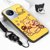 GGK สายคล้องแหวนใส่นิ้วสำหรับ Vivo Y02T Y02A น่ารัก,หมีพูนิ่ม Edward Mr Sanders Winnie Pooh Piglet Tigger Eeyore ปลอกซิลิโคนกันกระแทกสุดน่ารักเด็กชายหญิงเคสครอบโทรศัพท์