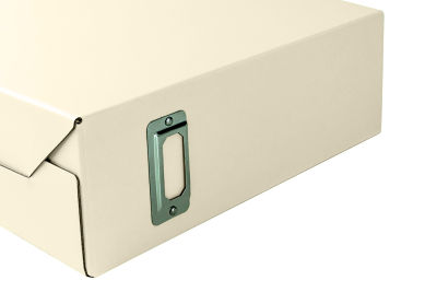 Lehome กล่องใส่แฟ้มเอกสารสีขาว กล่องเอกสาร กล่องหนังสือ ที่ใส่หนังสือ วัสดุกันน้ำ + ที่เสียบบัตรเหล็ก พับเก็บง่าย มีรูระบายอากาศ HO-01-00176