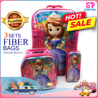 กระเป๋าเดินทาง Sofia กระเป๋าล้อลาก 3ล้อ ทำจากไฟเบอร์ กันน้ำ Luggage trolley ใบใหญ่ขนาด 18x32x47 ซม. ใบกลาง 10x21x24 ซม. ใบเล็กขนาด 5x10x23 ซม.(กระเป๋านักเรียน  กระเป๋าลากเด็ก กระเป๋ากันน้ำ กระเป๋าไฟเบอร์ กระเป๋าเเด็ก กระเป๋าเด็กชาย กระเป๋าเด็กหญิง)