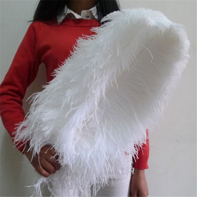 10-100ชิ้นล็อตขนนกกระจอกเทศสีขาวสวยงาม55-60ซม.22-24นิ้วอุปกรณ์เสริมงานแต่งงานที่บ้านสำหรับ plumes plusmas de faisan