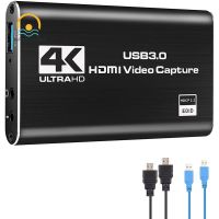 Audio Video Capture Card, 4K USB 3.0 Capture Adapter Video Converter for Gaming Streaming Live Broadcast Video Recording